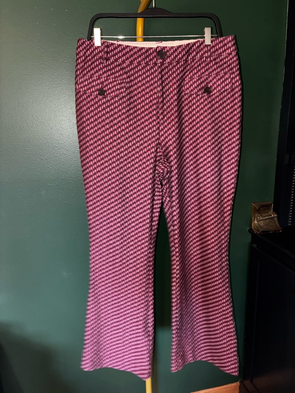 Anthropologie Burgundy Flare Trousers